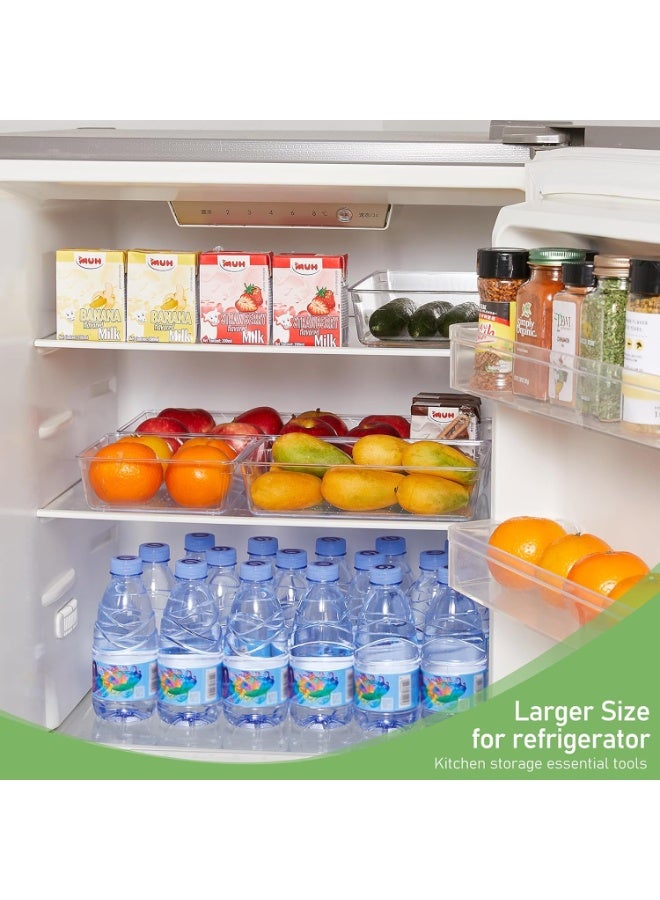 4 قطع من علب تنظيم الثلاجه البلاستيكية الشفافة من الاكريليك ، صناديق تنظيم ادراج المكتب لمستحضرات التجميل والمكياج والمطبخ والمكتب - Image 5