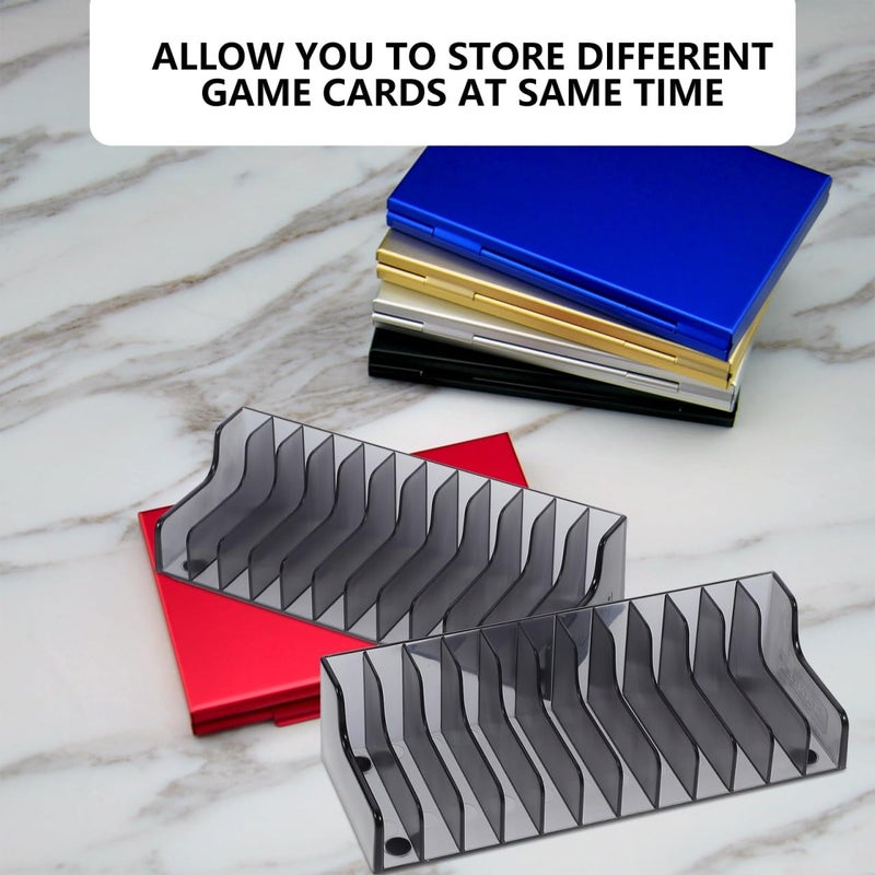 حامل بطاقات ألعاب مكتبي عمودي بفتحات متعددة، حامل أسود لإعدادات الألعاب، مقاس 16x6x5 سم - Image 4