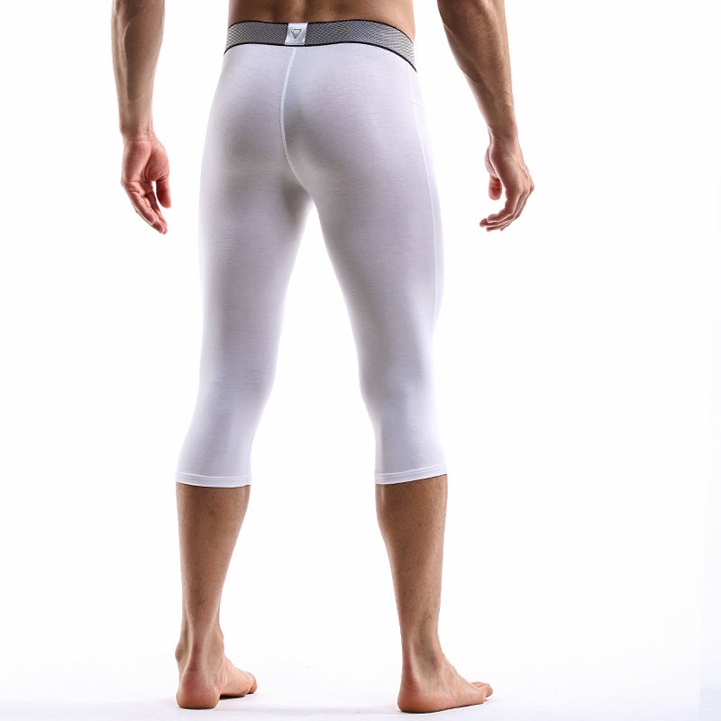 Mens Sports Long Leg Underwear Quick-Dry White  - Image 3