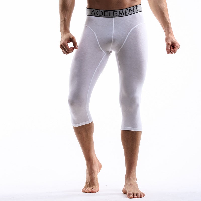 Mens Sports Long Leg Underwear Quick-Dry White  - Image 1