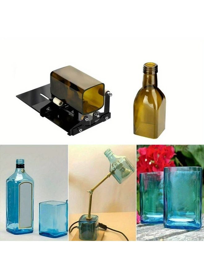 أداة قطع زجاجة زجاجية سوداء مجموعة أدوات 19 قطعة مجموعة أدوات DIY للحرف اليدوية لزجاجات النبيذ والبيرة - Image 3