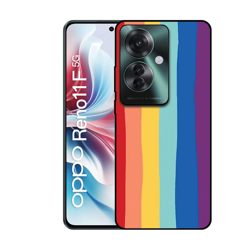 EYE CATCH Printed Protective Case Cover For Oppo Reno 11 F -  Colors Linning - Image 1