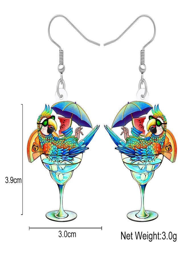 DUOWEI Cute Acrylic Parrot Earrings Macaws Dangle Jewelry for Women Summer Spring Vacation Gifts (Hawaii H) - Image 5