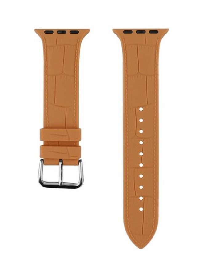 NIBEMINENT Replacement Strap Watchband For Apple Watch Series 7 41mm/6 & SE 5 4 40mm/3 2 1 38mm Brown - Image 2
