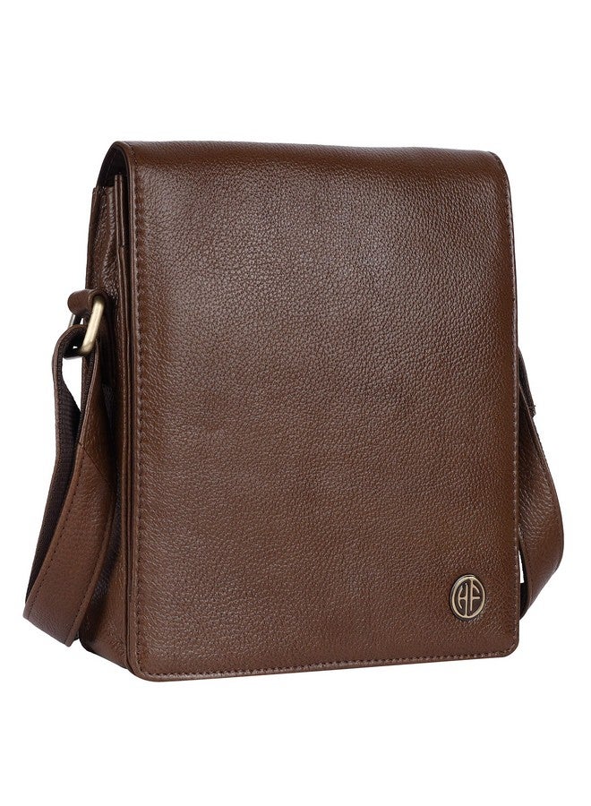 HAMMONDS FLYCATCHER حقيبة كتف جلدية أصلية للرجال من هاموندز فلاي كاتشر - حقيبة جانبية أنيقة وواسعة، حقيبة عبر الجسم للاستخدام اليومي، السفر - حزام قابل للتعديل، ضمان لمدة سنة - خشب فرش، بني - Image 1