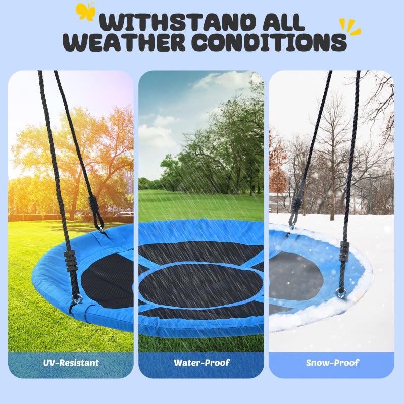Trekassy 60" Large Saucer Tree Swing for Kids Adults 900D Oxford Waterproof with 2pcs Hanging Straps - Image 5
