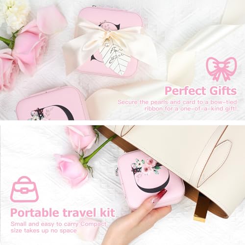 AYGXU Personalized Jewelry Box for Women & Girls - Travel Jewelry Holder, Initial J Pink - Image 5