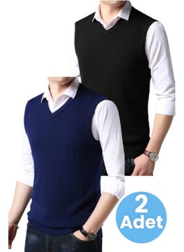 2-Pack Men's V-Neck Knitwear Non-Pilling Sweater Men's Slim Fit Sweater - pzsku/Z1E0EEEA7E626D0524999Z/45/_/1735049381/acb550cc-0a19-4007-8d1c-5d72b57916d0