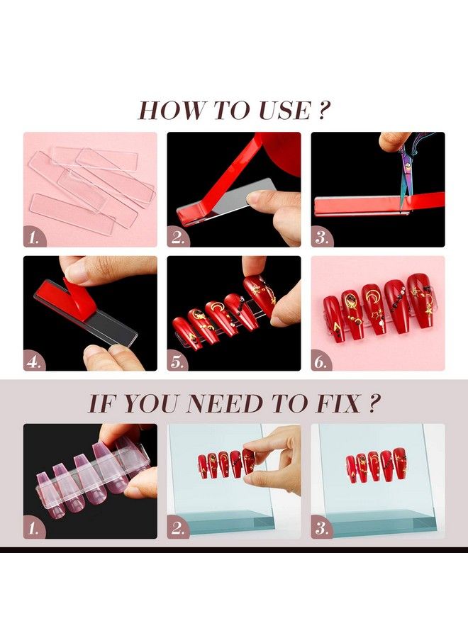 Blulu 100 Pieces Nail Design Tips Display Stand Holder With 10 M Double Sided Tape Nail Design Practice Holder And Removable Mounting Tape For Nail Salon Home Nail Accessory Office Decor - Image 4