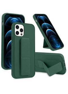 ZOOMEE Magnetic Foldable Back Stand with Finger Strap and Hand Grip Case Cover For iPhone 13 Pro Green 