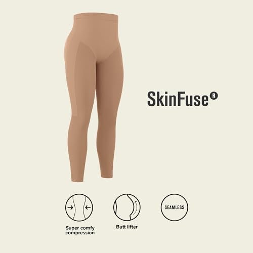 Leonisa Seamless Shapewear High-Waisted Butt Lifting Capri or Shaper Shorts Thigh Slimmer Girdle for Women Tummy Control, Beige - Capri Shaper, Large - Image 4