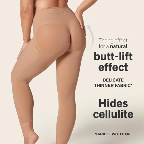 Leonisa Seamless Shapewear High-Waisted Butt Lifting Capri or Shaper Shorts Thigh Slimmer Girdle for Women Tummy Control, Beige - Capri Shaper, Large - Image 3