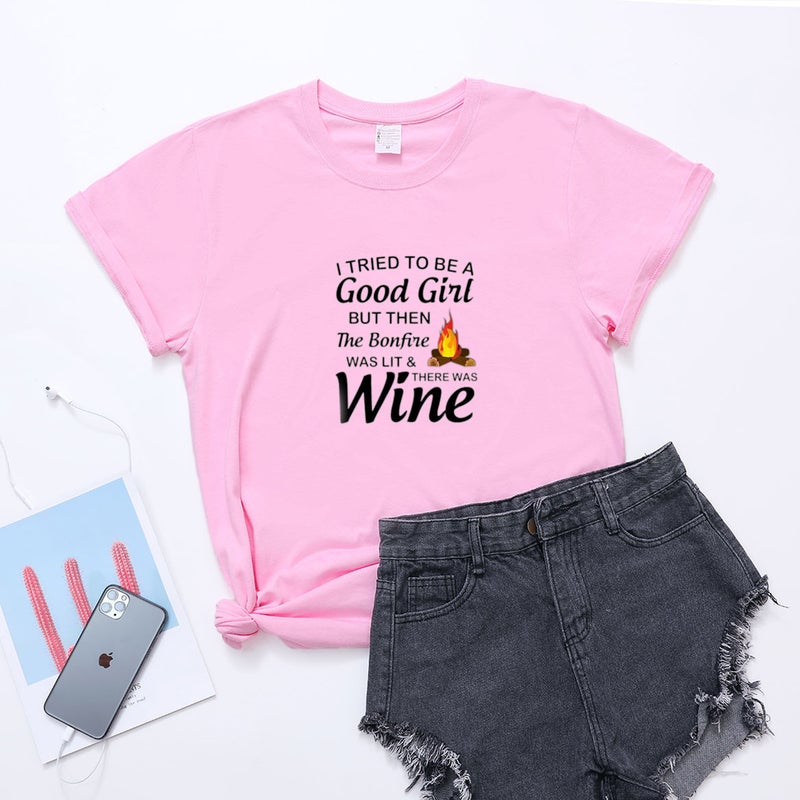 2023 Women'S I Tried To Be A Good Girl Letter Printed Short-Sleeved T-Shirt Women - Image 1