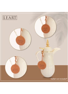 LeArt Dallah Flask Tags - Dallah Coffee Pot, Tea, Coffee and Karak Tag | Dallah Tags (Caramel - Set of 3)  - Image 4