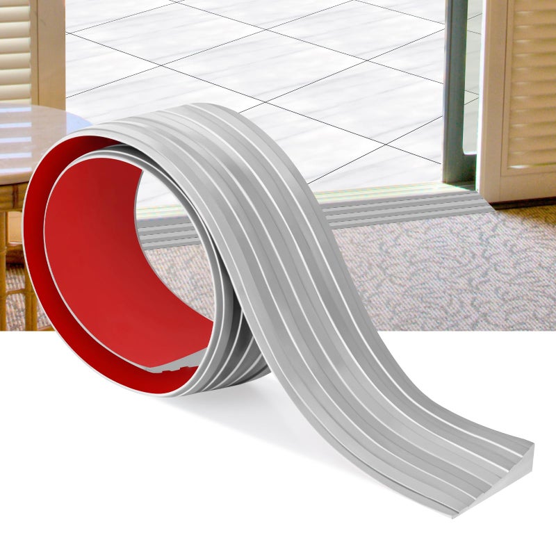Rubber Door Threshold Ramp SelfAdhesive Rubber Ramp for Door Threshold 25 Inch Rise for Wheelchair Scooter Doorway Floor Tile Threshold Transition Strip Reducer Gray 2 in Wide x 33Ft Long