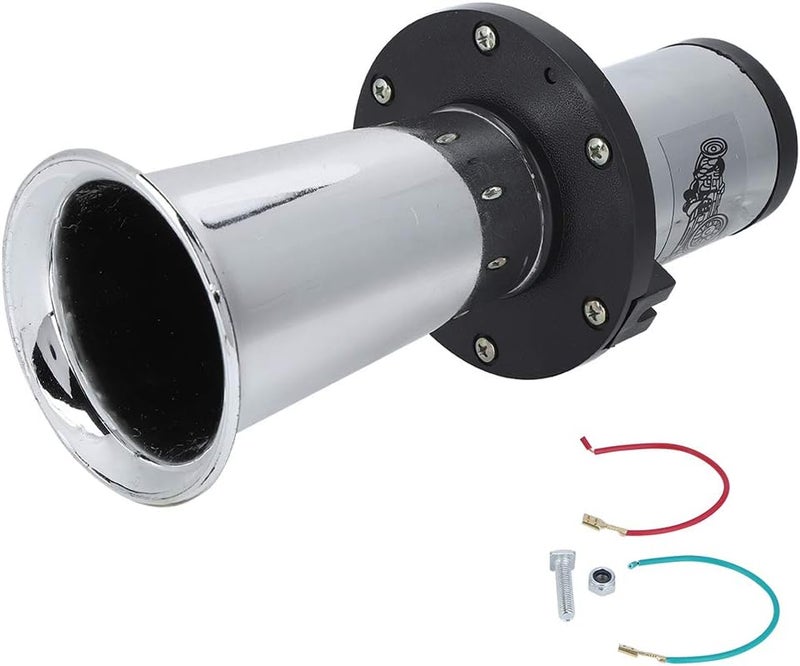 12V Vintage Style Car Horn, Loud Clear Sound Trumpet Horn for Cars Trucks RVs, Chrome Plated Automotive Air Horn with 110dB Output, Easy Install 12 Volt Horn Accessory - Image 1