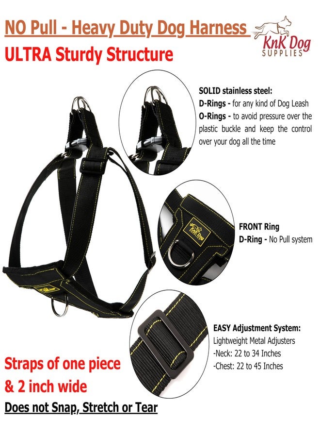 KNK | Heavy Duty Dog Harness for Pitbulls, Bullies and Large Breeds - No Pull, Ultra Durable, Soft Padded Chest, Metal Leash Attachment - Image 3