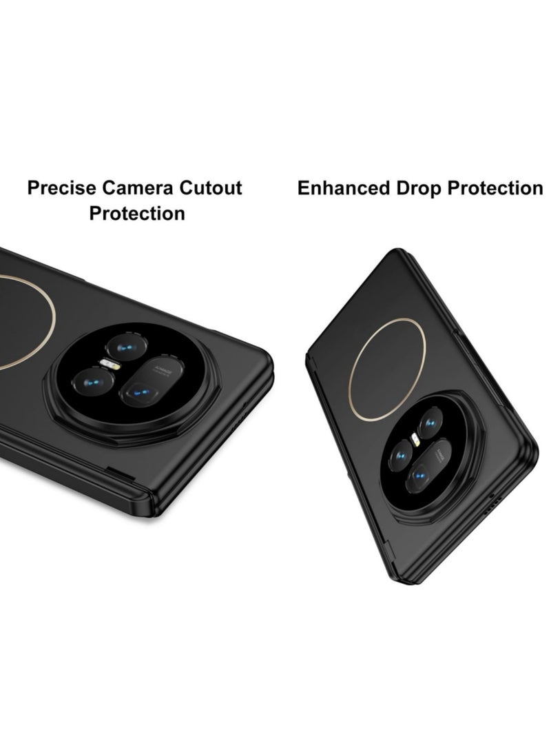 اووكاي جراب متوافق مع هاتف Honor Magic V5، مزود بواقي شاشة ومفصل مغناطيسي، وغطاء حماية شامل مقاوم للصدمات، وواقي شاشة مدمج [مسند]، وشحن لاسلكي (أسود) - Image 5