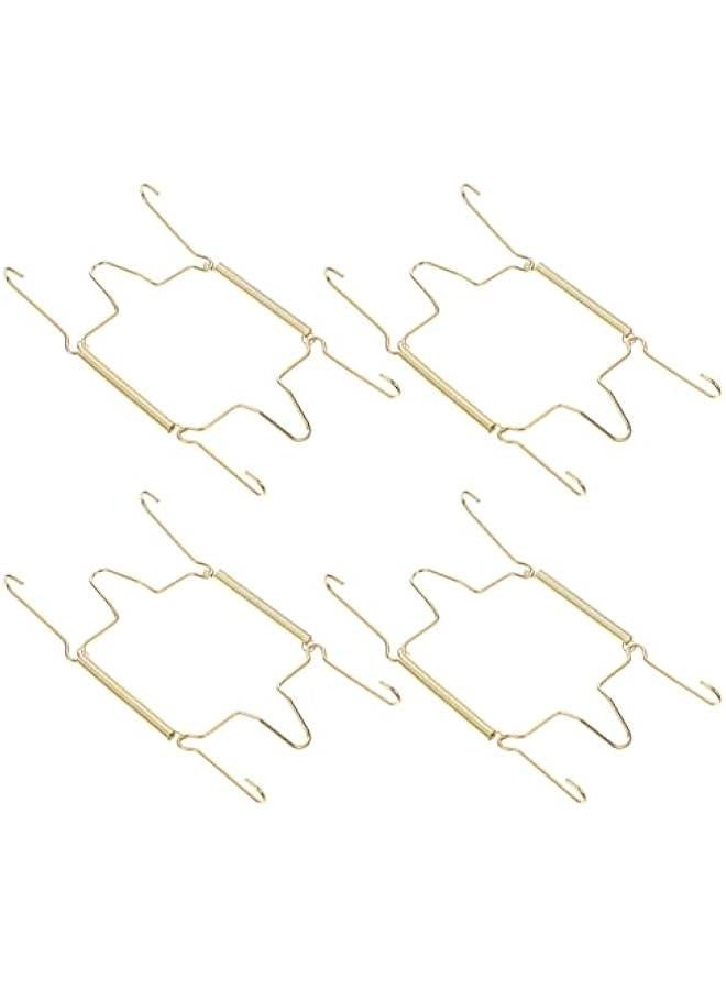 4 Pack Plate Hangers Invisible 6 Inch Wall Plate Hangers with Golden Coating Decorative Dish Display Holder with 4 Pcs Hooks - Image 1