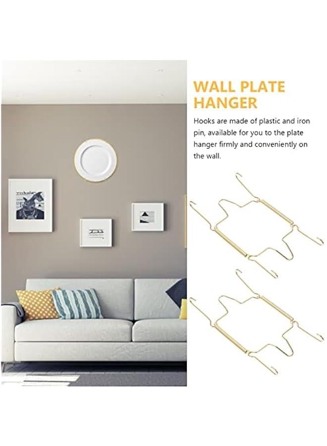 4 Pack Plate Hangers Invisible 6 Inch Wall Plate Hangers with Golden Coating Decorative Dish Display Holder with 4 Pcs Hooks - Image 5
