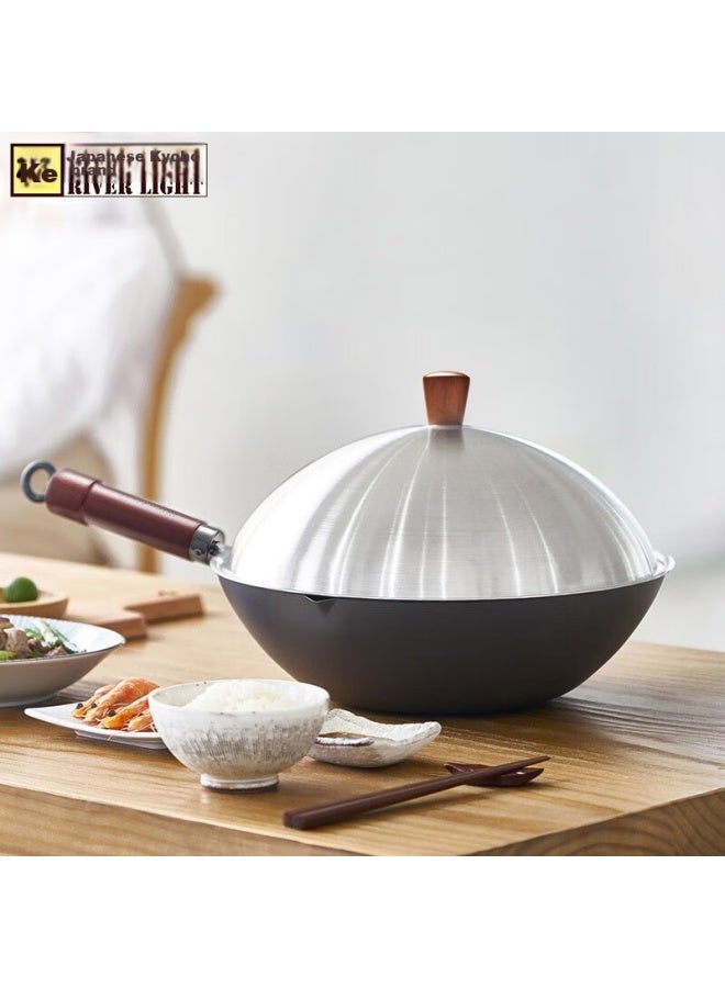 River Light Imported Flat-bottom Wok 30cm, Cast Iron Pan Set, Non-coated Stir-fry Pan, Suitable For Induction Cooker And Open Flame - Image 1