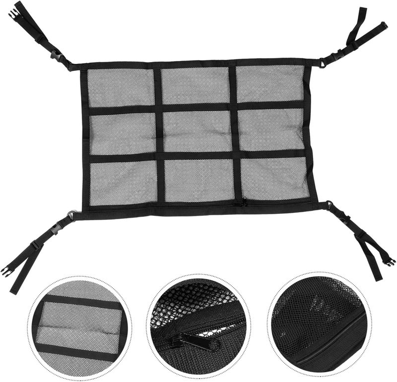 MAGICLULU Car Ceiling Cargo Net Pocket Double Layer Storage Mesh Bag for Vehicles Lightweight Organizer for SUVs Trucks and Off-Road Use Portable Roof Storage Solution - Image 5