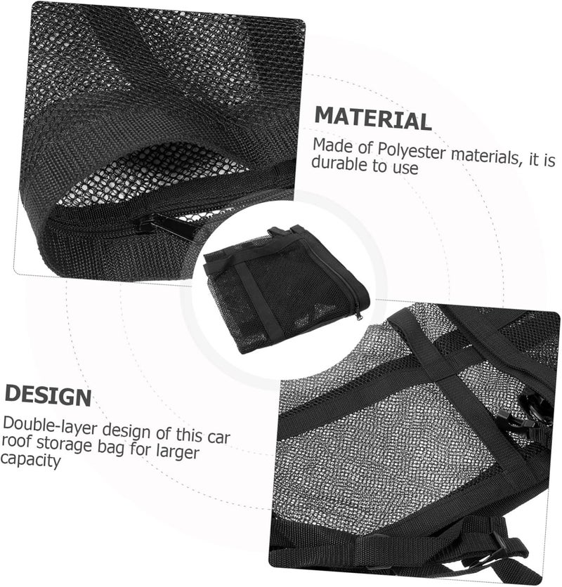MAGICLULU Car Ceiling Cargo Net Pocket Double Layer Storage Mesh Bag for Vehicles Lightweight Organizer for SUVs Trucks and Off-Road Use Portable Roof Storage Solution - Image 4