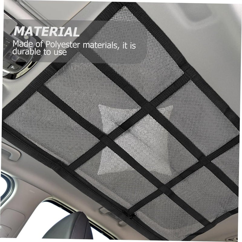 MAGICLULU Car Ceiling Cargo Net Pocket Double Layer Storage Mesh Bag for Vehicles Lightweight Organizer for SUVs Trucks and Off-Road Use Portable Roof Storage Solution - Image 3