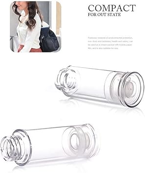 Quupy 12Pcs 10ml Airless Pump Bottle Empty Refillable Clear Vacuum Press Pump Bottles Lotion Pump Dispenser Container Cosmetic Travel Toiletries Bottles Jar Vials for Foundation Essence Lotion - Image 3
