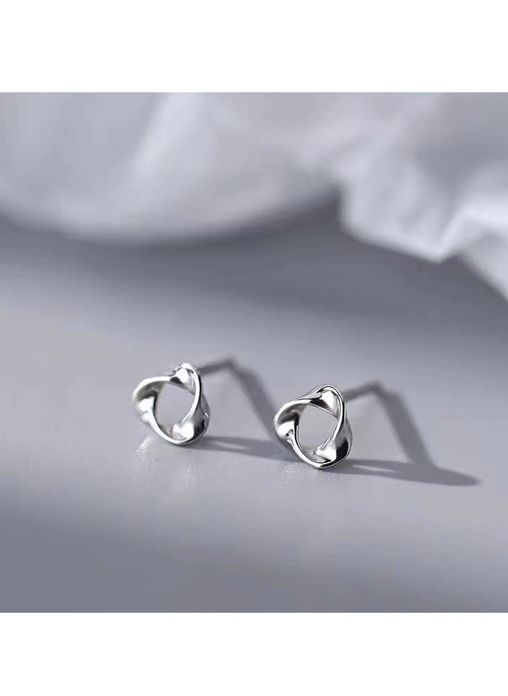 xozgdovg Mobius ring sterling silver screw feminine everything earrings  - Image 2