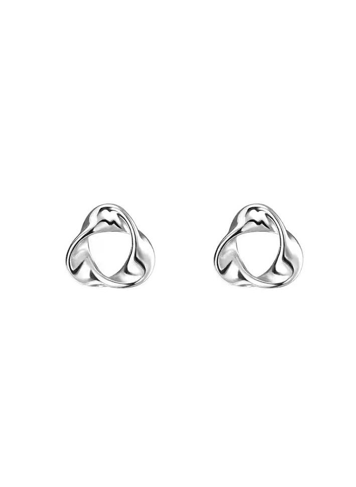 xozgdovg Mobius ring sterling silver screw feminine everything earrings  - Image 1