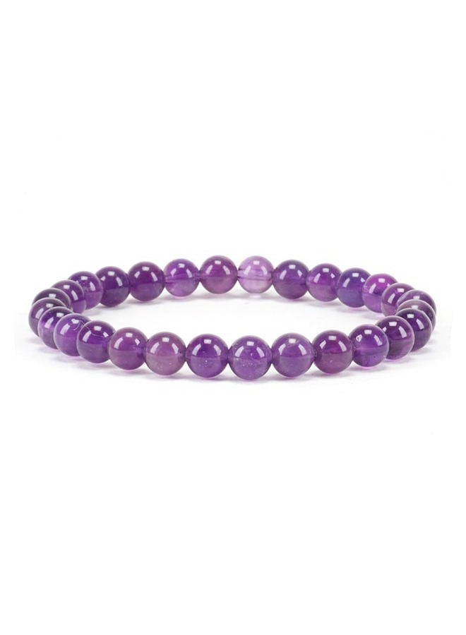 Cherry Tree Collection Small, Medium, Large Sizes - Gemstone Beaded Bracelets For Women and Men - 6mm Round Beads (Amethyst - Medium) - Image 1