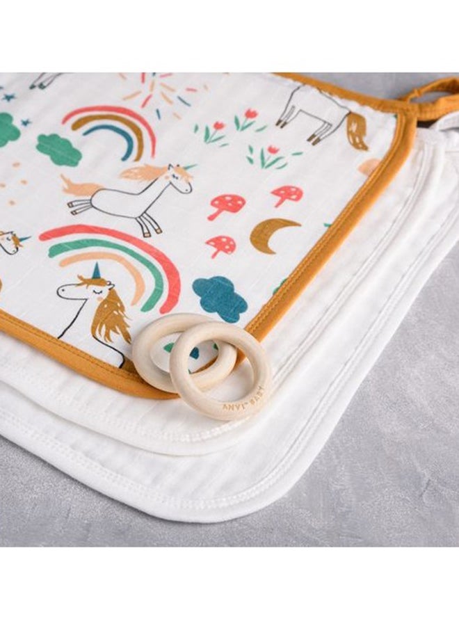 Anvi Baby Organic Bamboo Face Cloth Set of 3 Unicorn  - Image 4