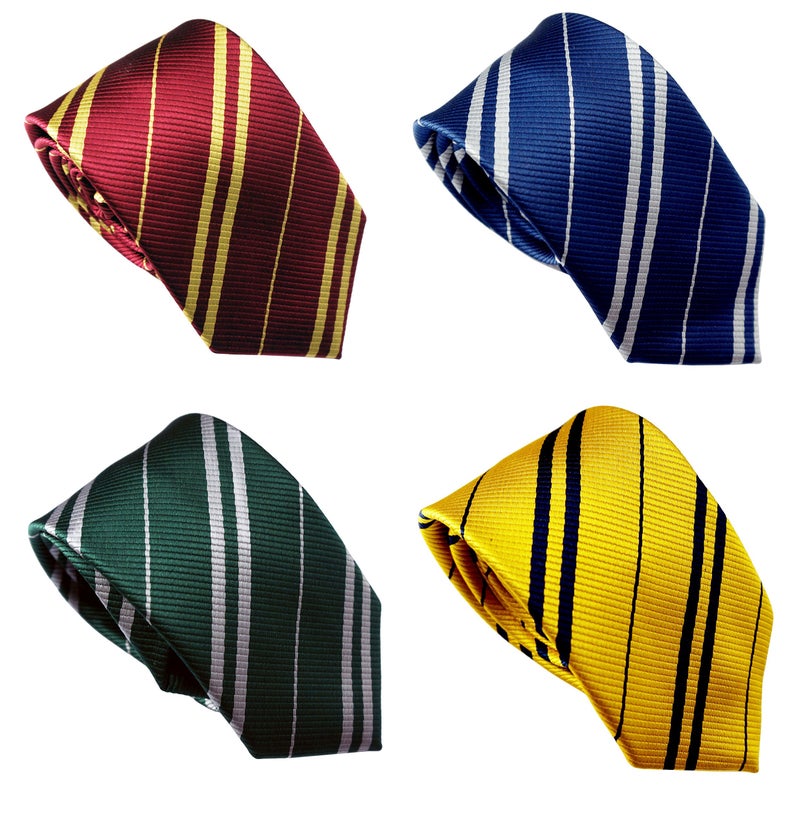 LilMents 4 Pack Pinstriped Formal Necktie Tie Set (Multicolored Set A) - Image 1