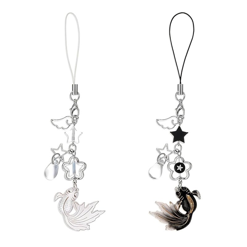 CoolShef 2 قطع من سلاسل الهواتف للفتيات - إكسسوارات سلاسل الهواتف لحافظة الهاتف، الحقيبة، سلسلة المفاتيح، الكاميرا، تزيين المحفظة، أسلوب كيوت Y2K كاواي الجمالي - Image 1