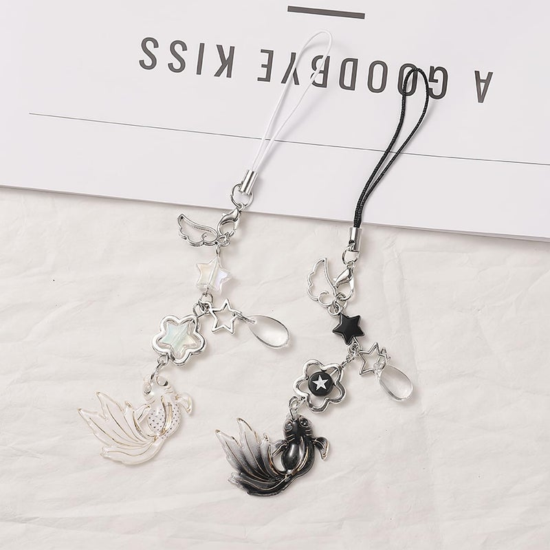 CoolShef 2 قطع من سلاسل الهواتف للفتيات - إكسسوارات سلاسل الهواتف لحافظة الهاتف، الحقيبة، سلسلة المفاتيح، الكاميرا، تزيين المحفظة، أسلوب كيوت Y2K كاواي الجمالي - Image 3