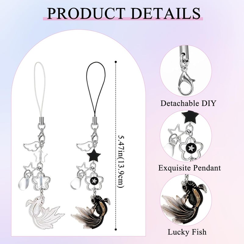 CoolShef 2 قطع من سلاسل الهواتف للفتيات - إكسسوارات سلاسل الهواتف لحافظة الهاتف، الحقيبة، سلسلة المفاتيح، الكاميرا، تزيين المحفظة، أسلوب كيوت Y2K كاواي الجمالي - Image 2