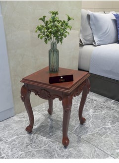 Wooden Twist Gracious Hand Carved Teak Wood End Table for Home Décor  - Image 1