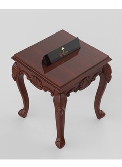 Wooden Twist Gracious Hand Carved Teak Wood End Table for Home Décor  - Image 3