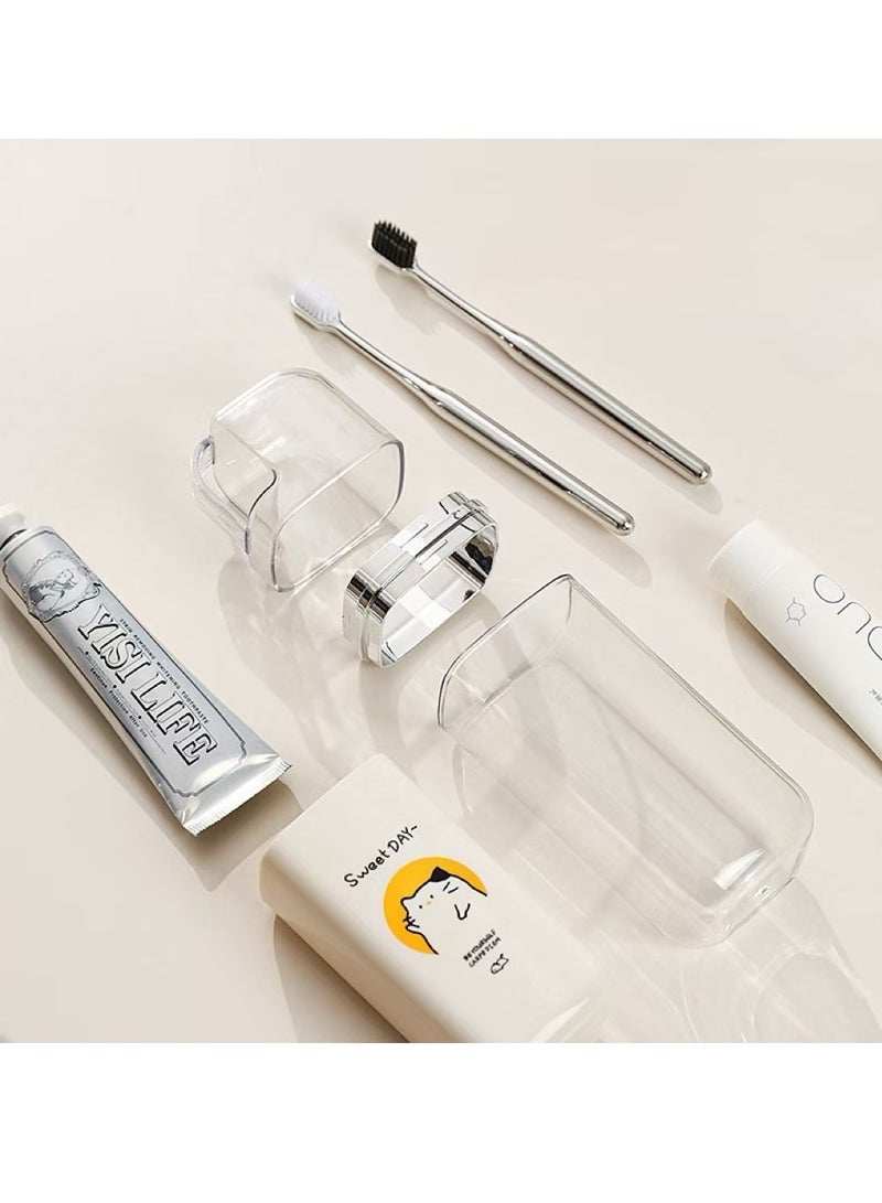 Travel Toothbrush Cup 3 In 1 Portable Toothbrush Case Toothbrush Holder with Cover Mouth Wash Cup for Home Business Trips Camping Vacation - Image 2