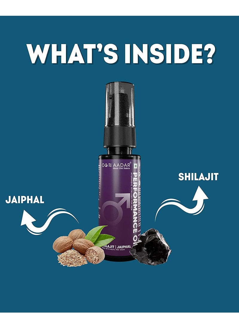 AADAR AADAR STRAIGHT UP Oil | Modern Ayurvedic Solution with 10 herbs | Increase Power and Energy | Shilajit & Musli (30 ml) (pack of 2)  - Image 2
