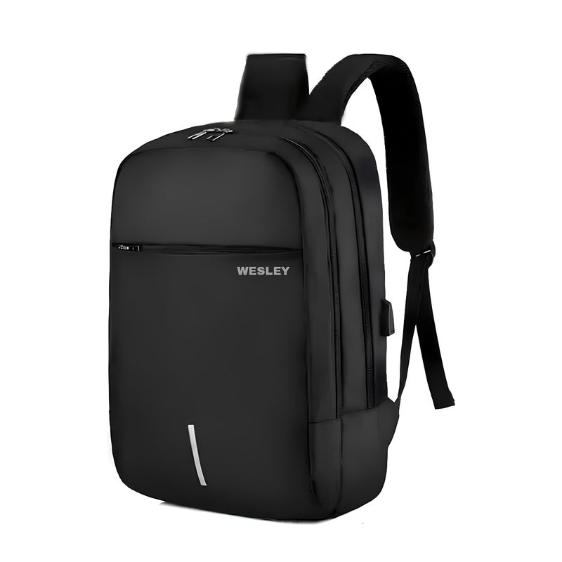 Wesley Zeus Usb charging Travel Laptop Backpack with 15.6 inch Laptop Compartment business/Office/School/college/Travel/Gifting Bag for men and women (Black) - Image 5