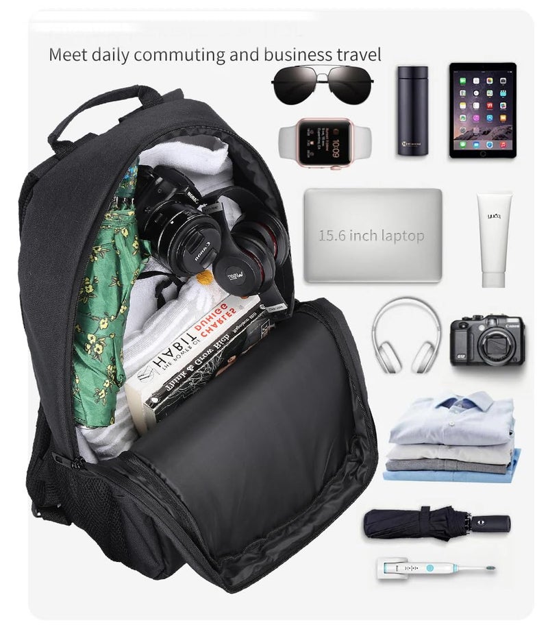Wesley Zeus Usb charging Travel Laptop Backpack with 15.6 inch Laptop Compartment business/Office/School/college/Travel/Gifting Bag for men and women (Black) - Image 3