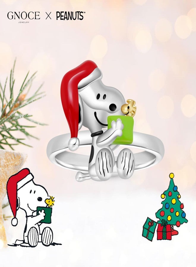 GNOCE Peanuts Christmas Ring for Women,S925 Sterling Silver Ring for Her Wife, Valentine‘s Day, Mother’s Day Jewelry (7) - Image 3
