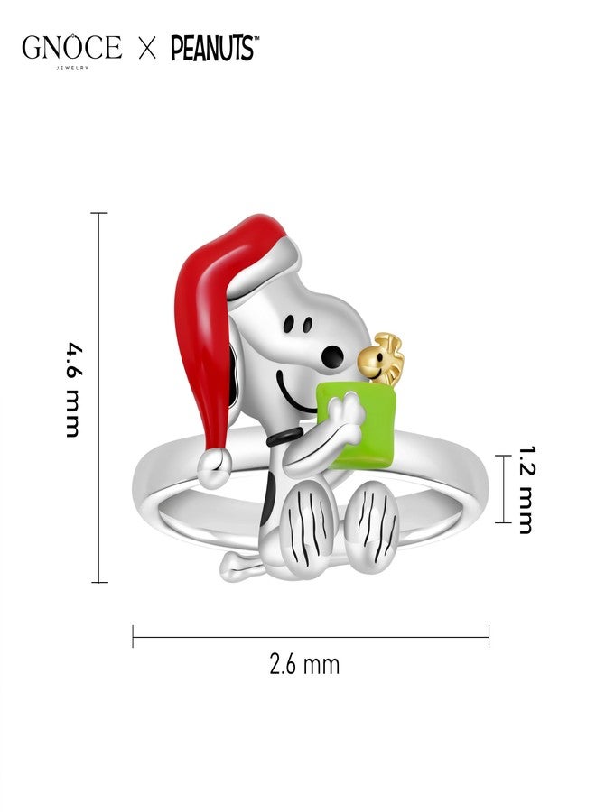 GNOCE Peanuts Christmas Ring for Women,S925 Sterling Silver Ring for Her Wife, Valentine‘s Day, Mother’s Day Jewelry (7) - Image 5