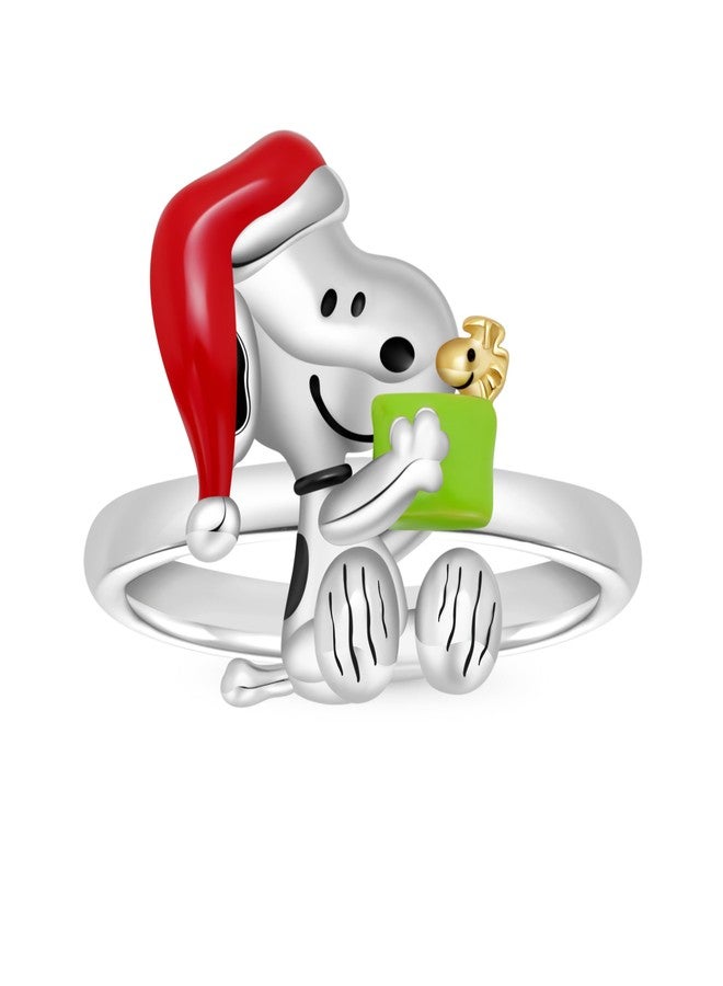 GNOCE Peanuts Christmas Ring for Women,S925 Sterling Silver Ring for Her Wife, Valentine‘s Day, Mother’s Day Jewelry (7) - Image 1