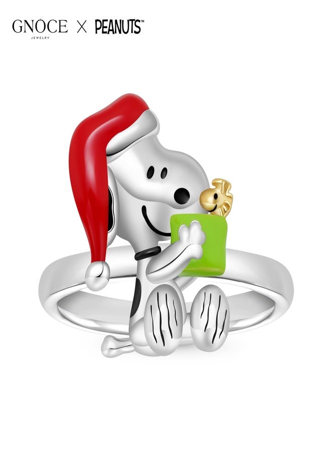 GNOCE Peanuts Christmas Ring for Women,S925 Sterling Silver Ring for Her Wife, Valentine‘s Day, Mother’s Day Jewelry (7) - Image 2