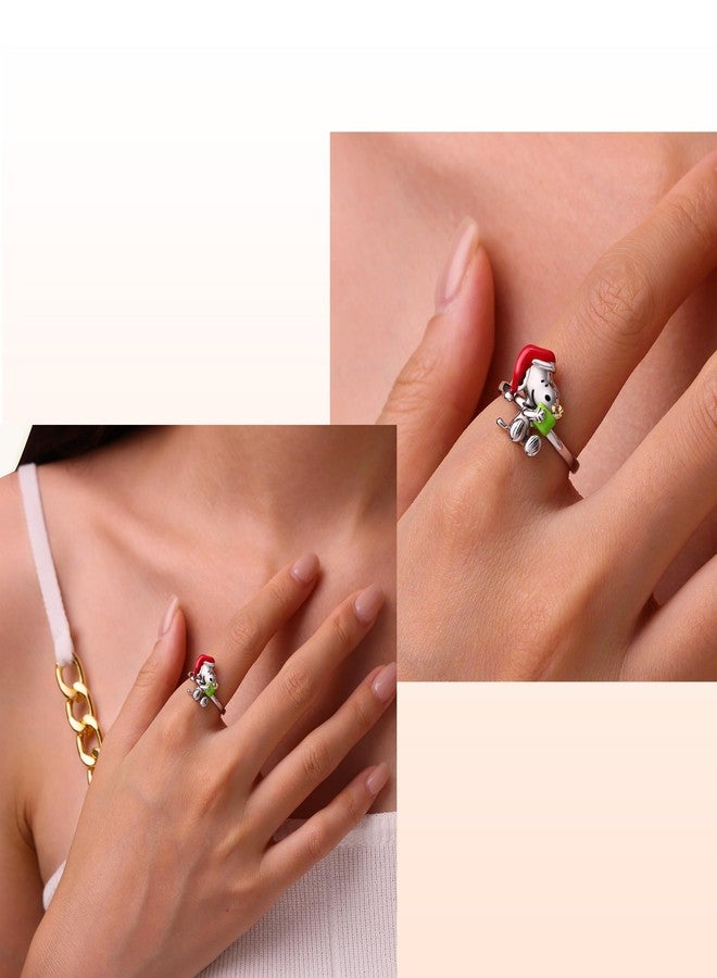 GNOCE Peanuts Christmas Ring for Women,S925 Sterling Silver Ring for Her Wife, Valentine‘s Day, Mother’s Day Jewelry (7) - Image 4
