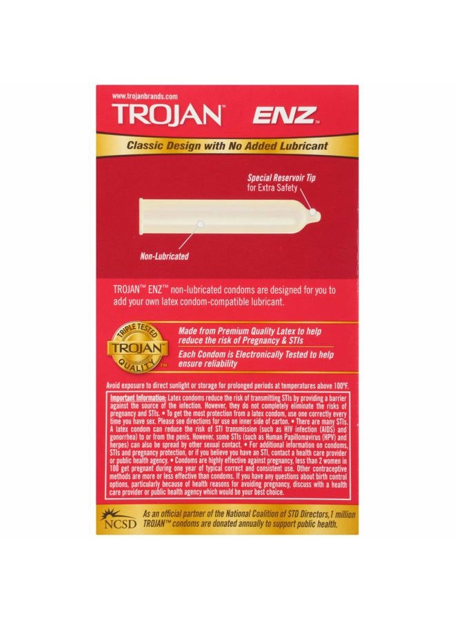 Trojan ENZ Non-Lubricated Condoms, 12ct - Image 2