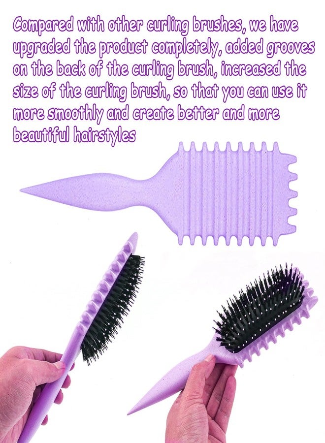 UVZNUMG Curl Defining Brush, 1 PCS Curl Hair Brush, Curl Define Styling Brush, for Combing and Shaping Men's and Women's Curls to Reduce Pulling (Purple) - Image 2